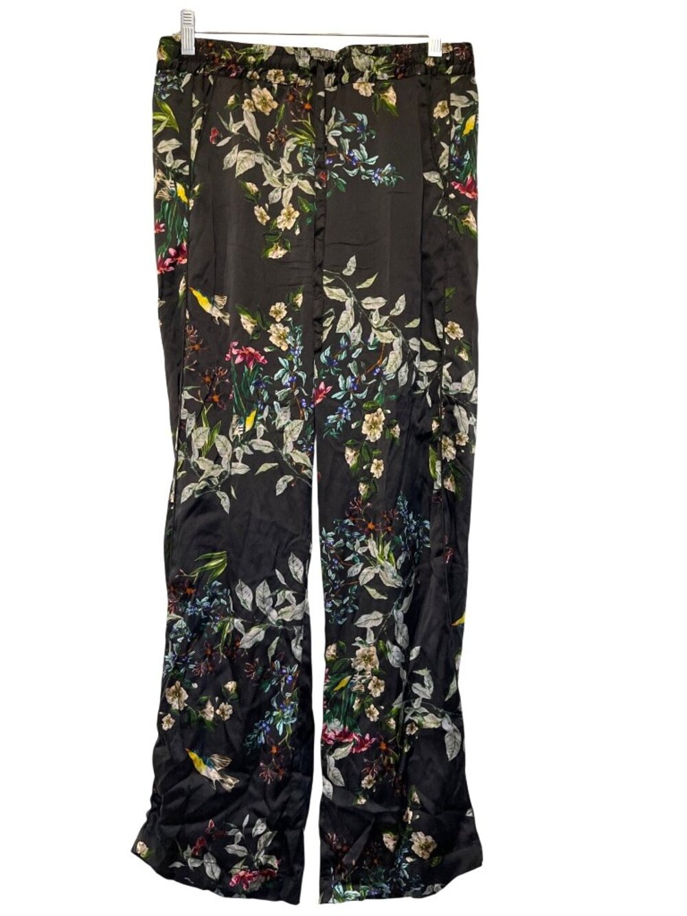 Johnny Was Ash Jesse Floral Silk Pants S Black Multicolor